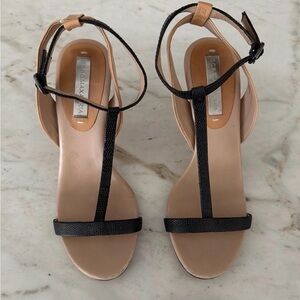 BCBGMaxAzria Black and Tan Sandals